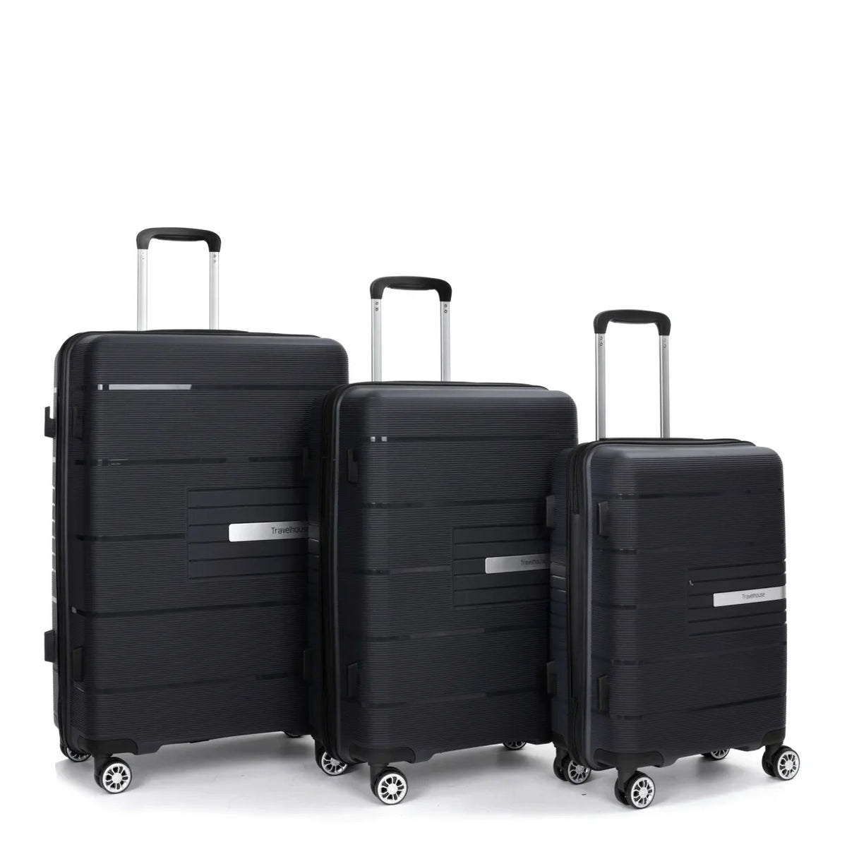 Lightweight PP Suitcase Sets with Spinner Wheels TSA Lock, Hardshell Luggage Sets for Travel Trips, 3-Piece Set (20in/24in/28in), Light Green
