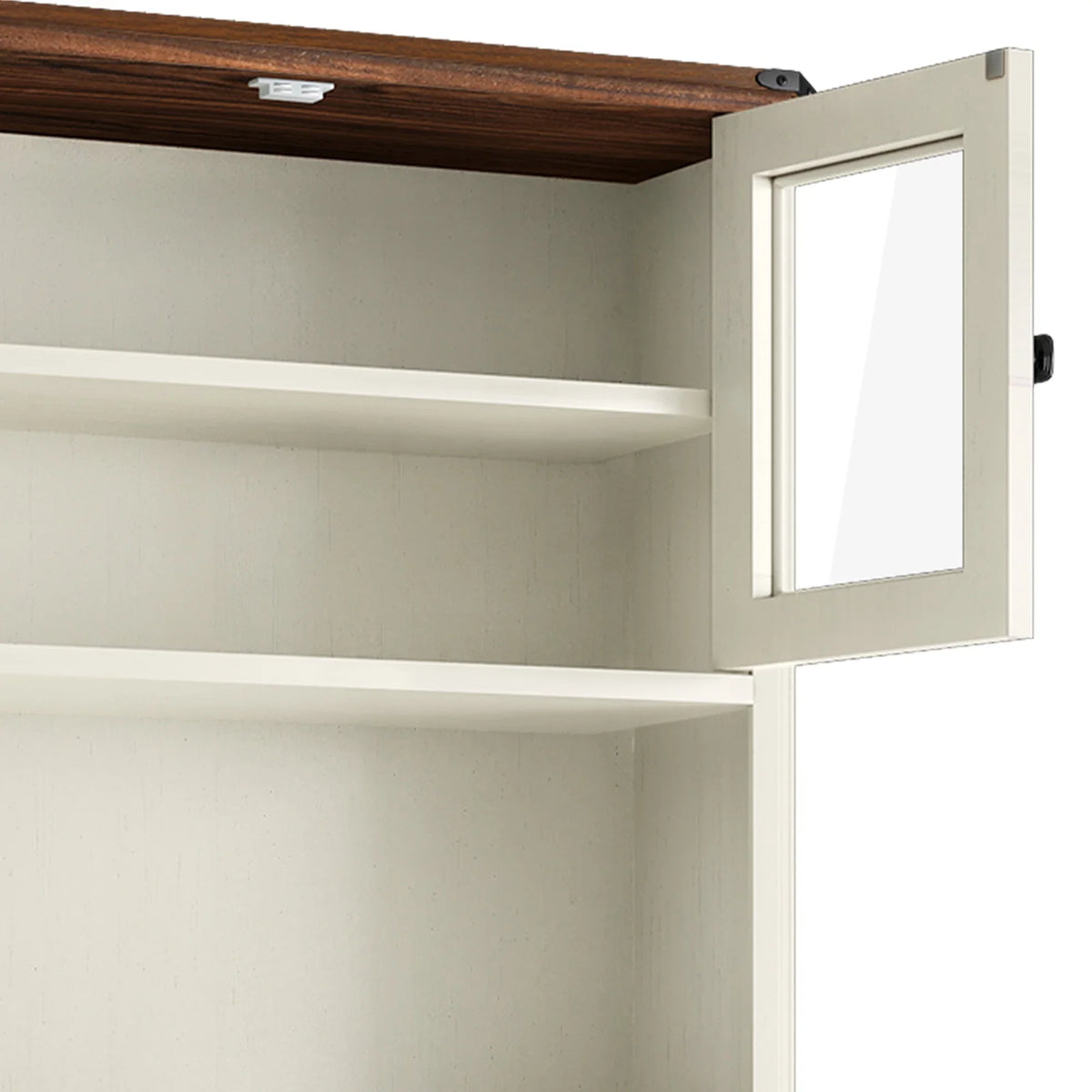 Uforic Kitchen Pantry Storage Cabinet with Microwave Stand & Drawer & Doors, White