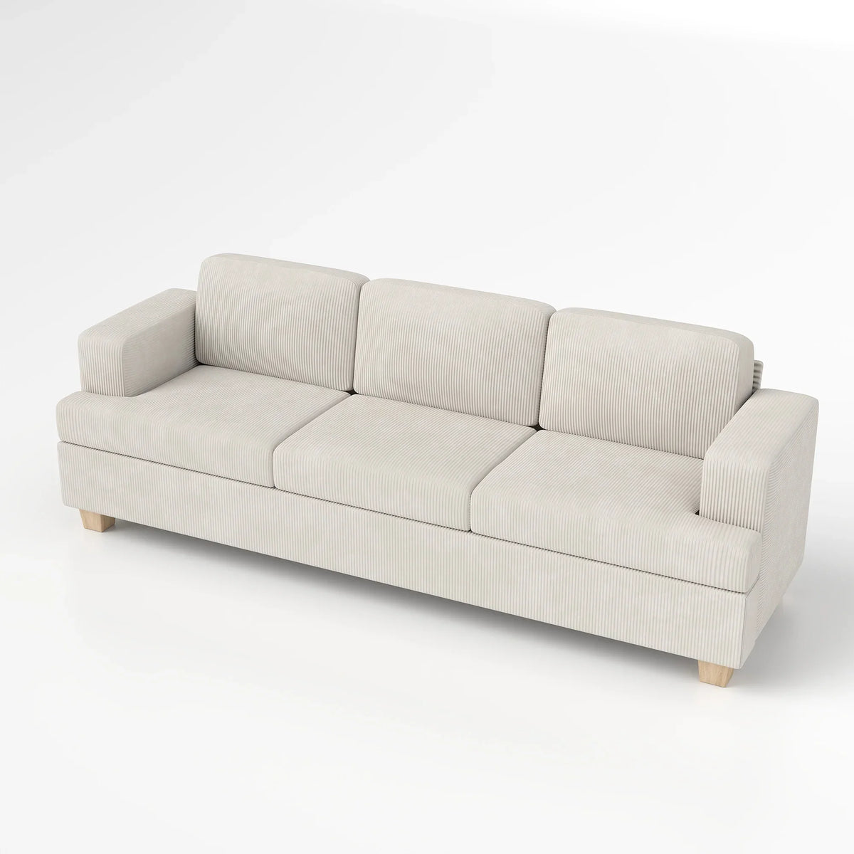 LUMIHO 89" Modern Corduroy Sofa,3 Seater Couches for Living Room, Bedroom,with Deep Seat,beige