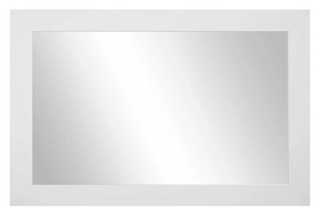 Pendleton Rustic White Framed Wall Mirror, Rectangular Vanity Mirror, Multiple Sizes