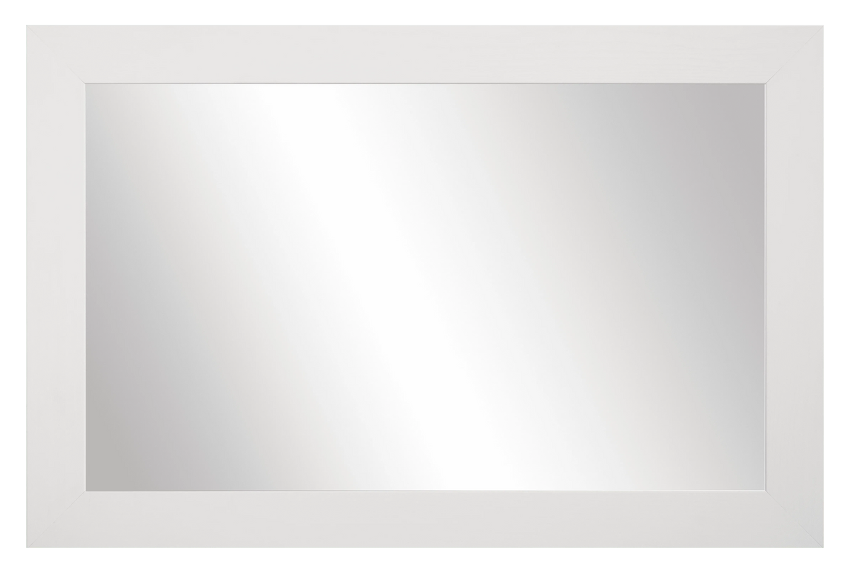 Pendleton Rustic White Framed Wall Mirror, Rectangular Vanity Mirror, Multiple Sizes