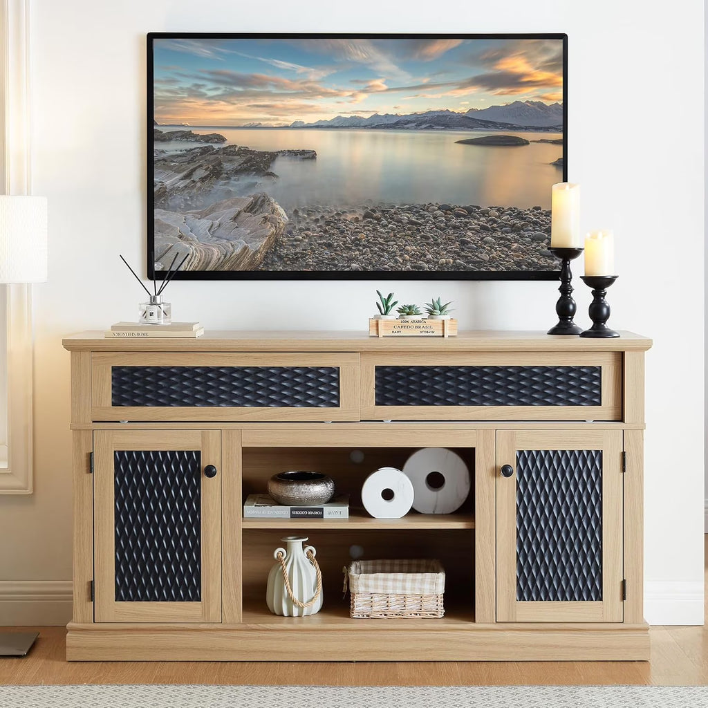 70 Inch TV Stand for TVs up to 80 Inch, Entertainment Center with Storage for Living Room, TV Console for Bedroom, Media Console for 40/50/55/60/65/70/75/80 Inch TV, White