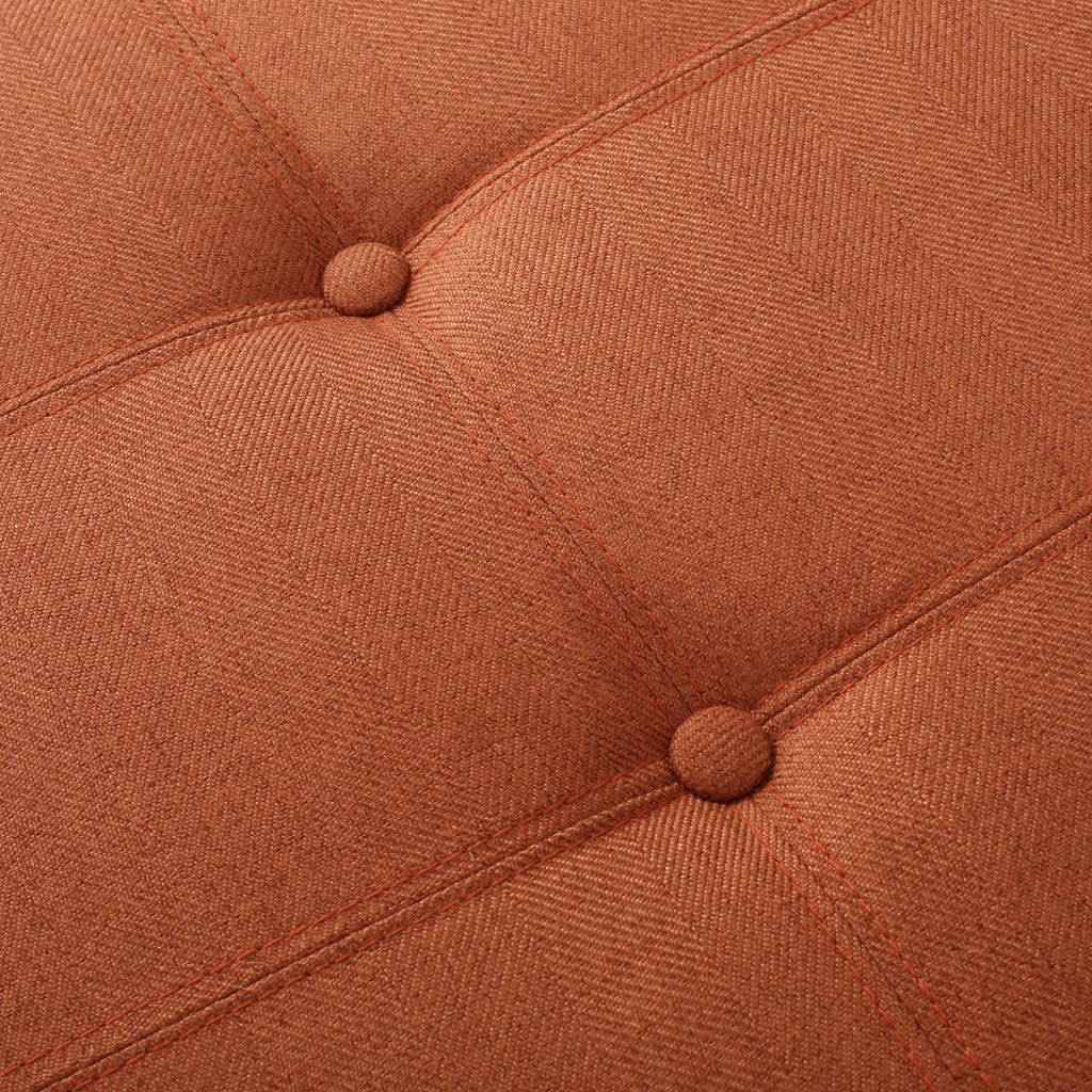 GDF Studio Valeno Mid Century Modern Fabric Tufted Storage Ottoman Bench, Light Gray and Light Brown