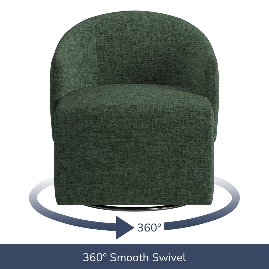 BELLEZE Swivel Accent Chair, Modern Upholstered Swivel Armchair 360 Degree Barrel Chair Comfy Corner Chair for Living Room Bedroom [Set of 2] - Malta (Light Grey)