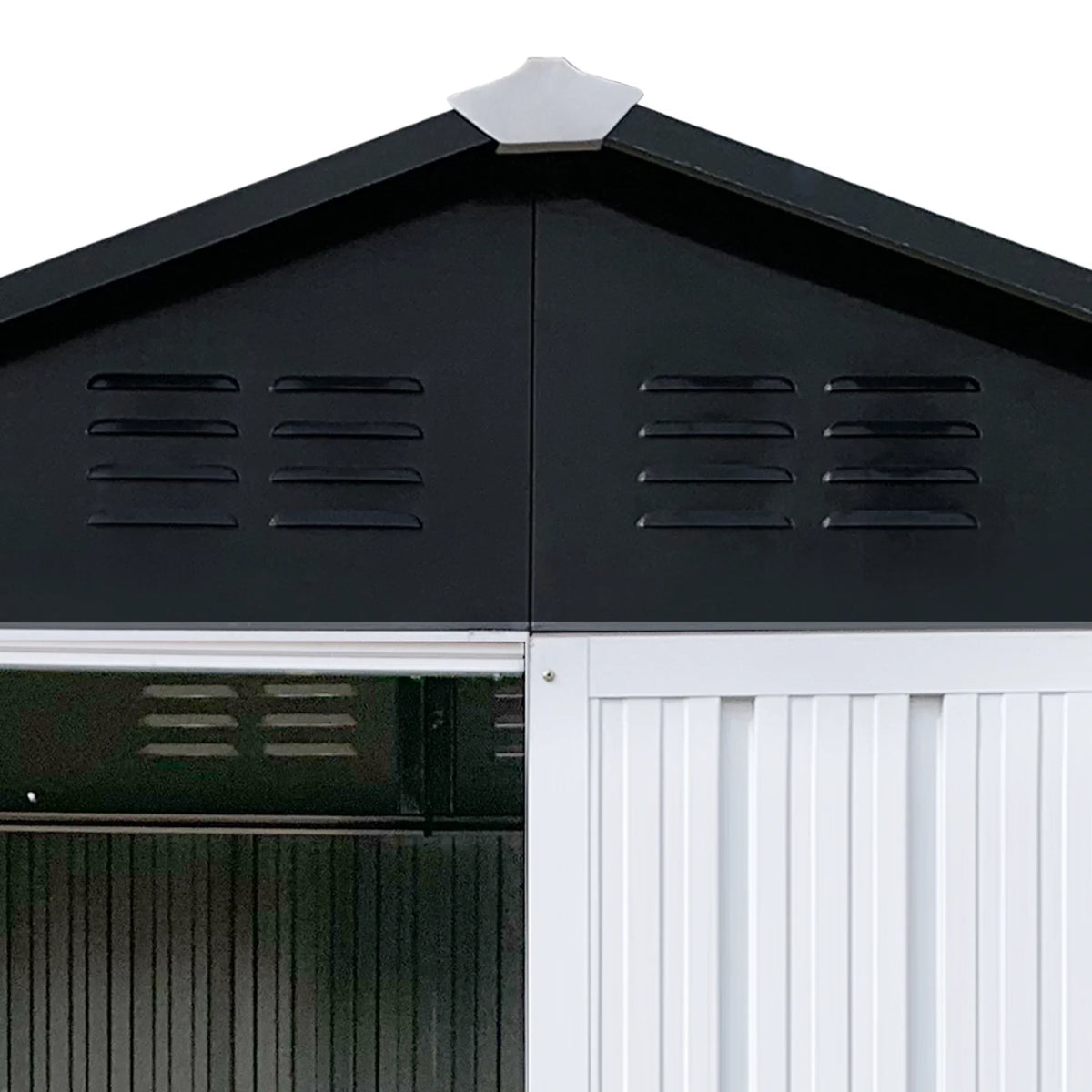 Outdoor Storage Garden Sheds 6FTx4FT Apex Roof Lockable Doors for Backyard White+Yellow
