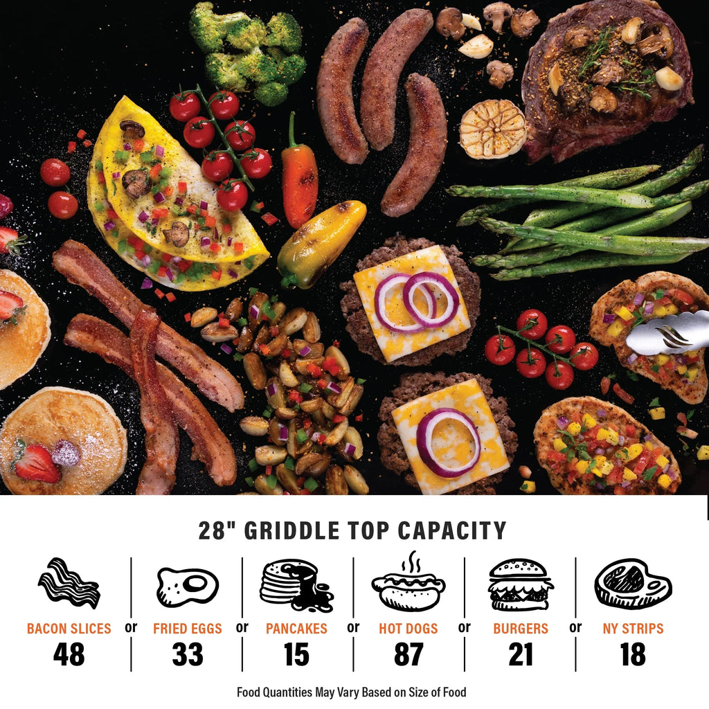 Blackstone 2-Burner 28" Propane Griddle with Hood and Omnivore Griddle Plate