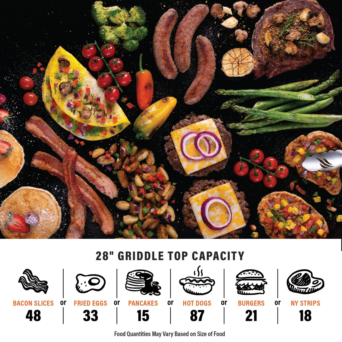 Blackstone 2-Burner 28" Propane Griddle with Hood and Omnivore Griddle Plate