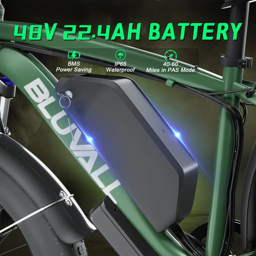 Ebike for Adults, 2000W 26" Fat Tire Electric Bike, 35MPH AWD Dual Motor Mountain Ebike, 48V 22.4AH Battery Dual Hydraulic Brakes