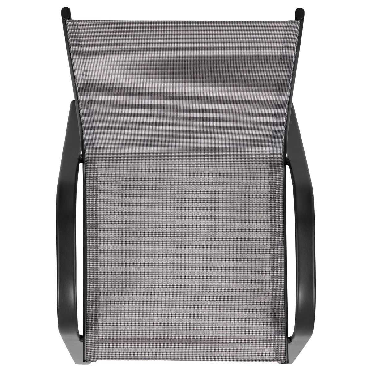 Flash Furniture Flash Furniture Brazos Series Outdoor Stackable Patio Chairs for Adults, Set of 4, Black