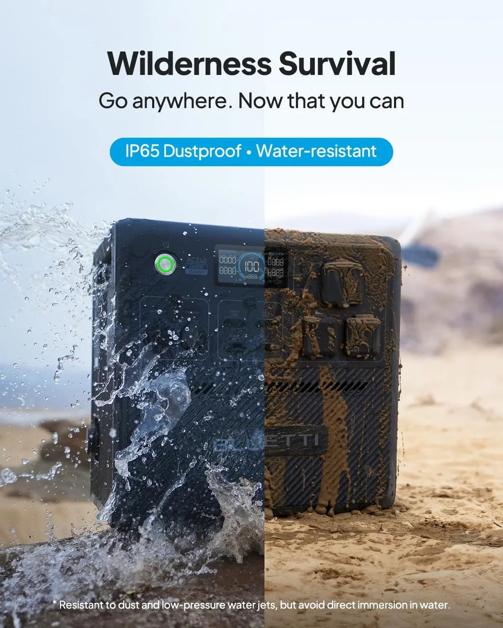 Restored BLUETTI AC240 Solar Generator, 1536Wh/2400W Solar Generator, Expandable to 10136Wh, IP65 Water Resistant LiFePO4 Battery Backup, Emergency Power for Camping, Home Use,Refurbished