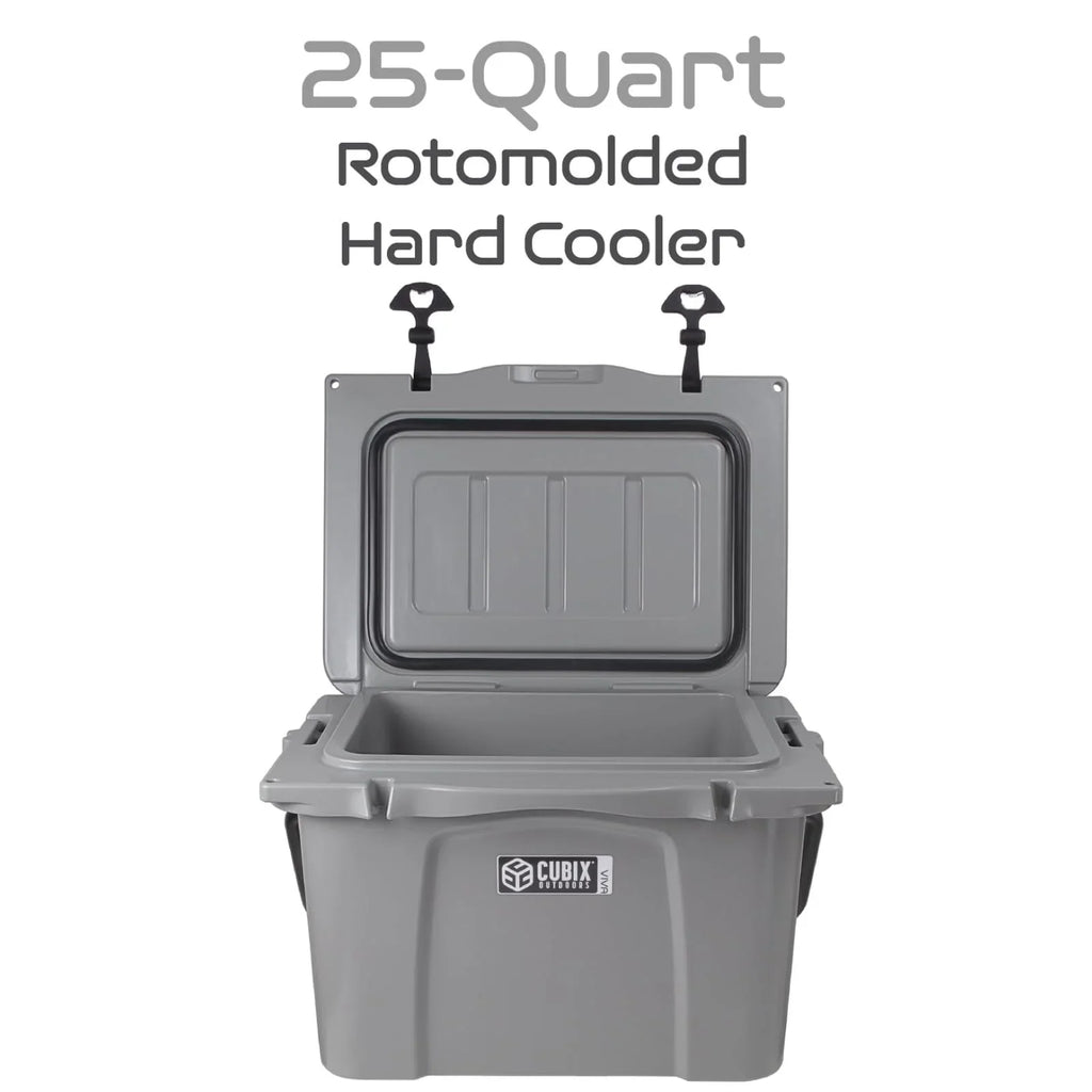 Cubix Outdoors Viva 25 QT Portable Insulated Hard Cooler - Fits 30 Cans - Abyss Blue
