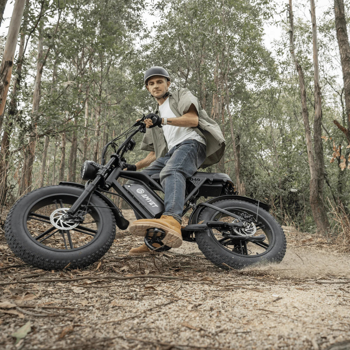 AMYET G60 Peak 1500W Electric Bike, 20" Fat Tire E-Mountain Bikes, 48V 20Ah 32MPH Ebike for Adults Full Suspension UL2849
