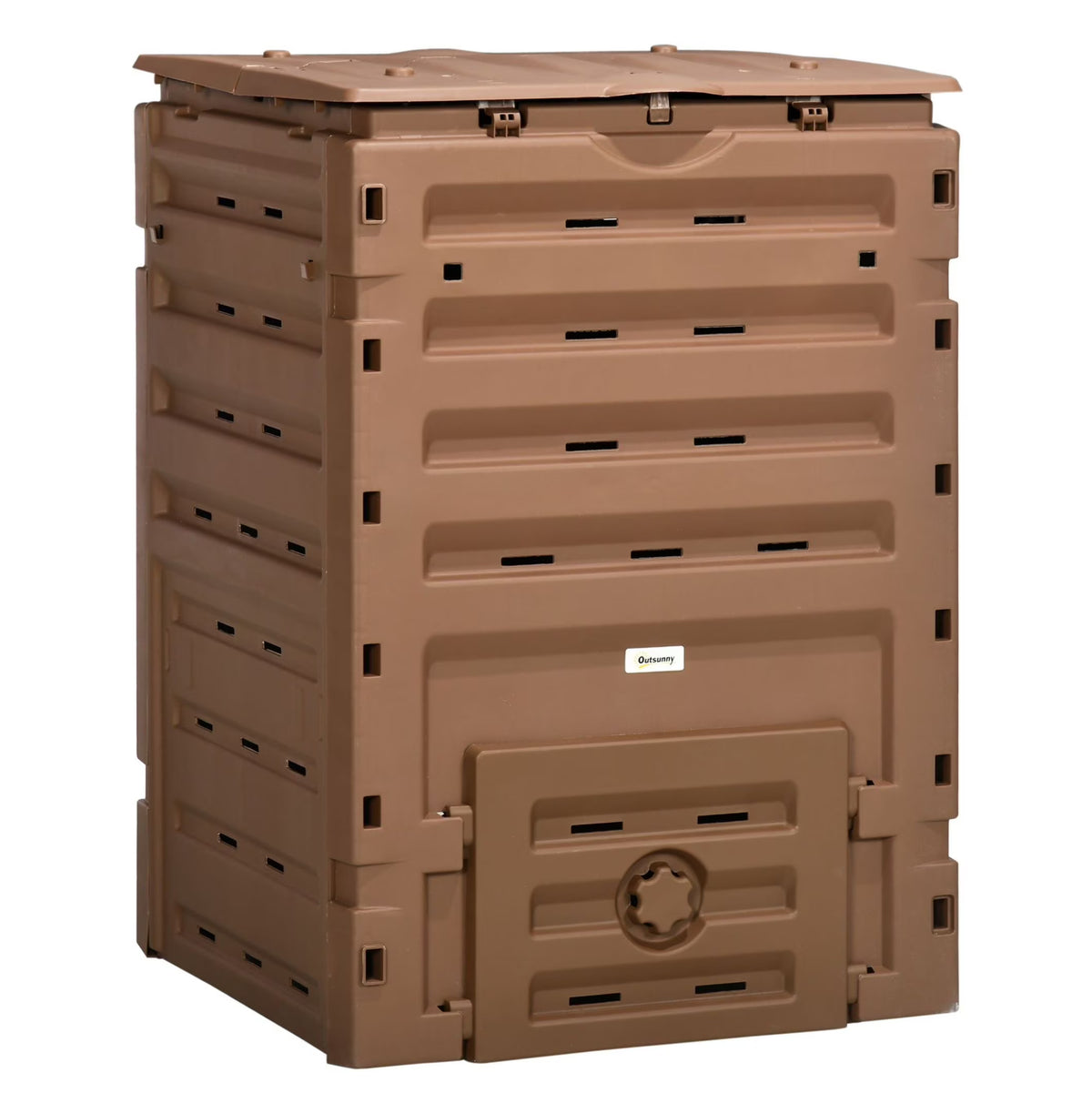 120 Gallon Compost Bin - Outdoor Tumbler with Vents & Sliding Doors