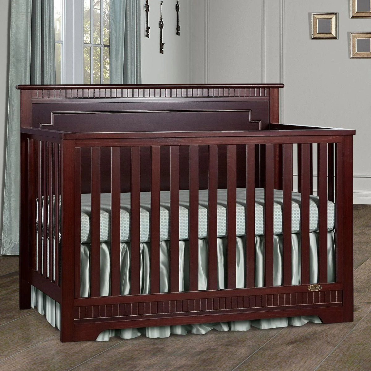 Dream On Me Morgan 5-in-1 Convertible Crib. Cherry