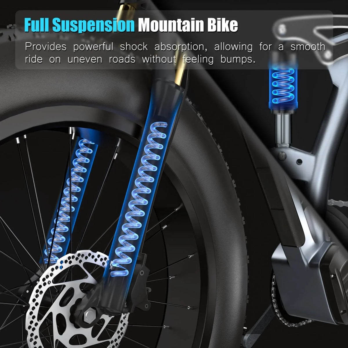 Electric Bike for Adults 26'', 1000W E-Mountain Bike 48V 30/20Ah UL2849 Removable Battery,Fat Tire Ebike up to 30MPH Off Road Beach Snow Electric Bicycles Full Suspension & Dual Hydraulic Disc Brakes