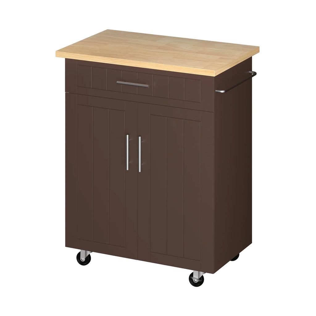 Walsunny Kitchen Island Table Stand with Storage on Wheels,Rolling Kitchen Cart Storage Cabinet with Drawer,White