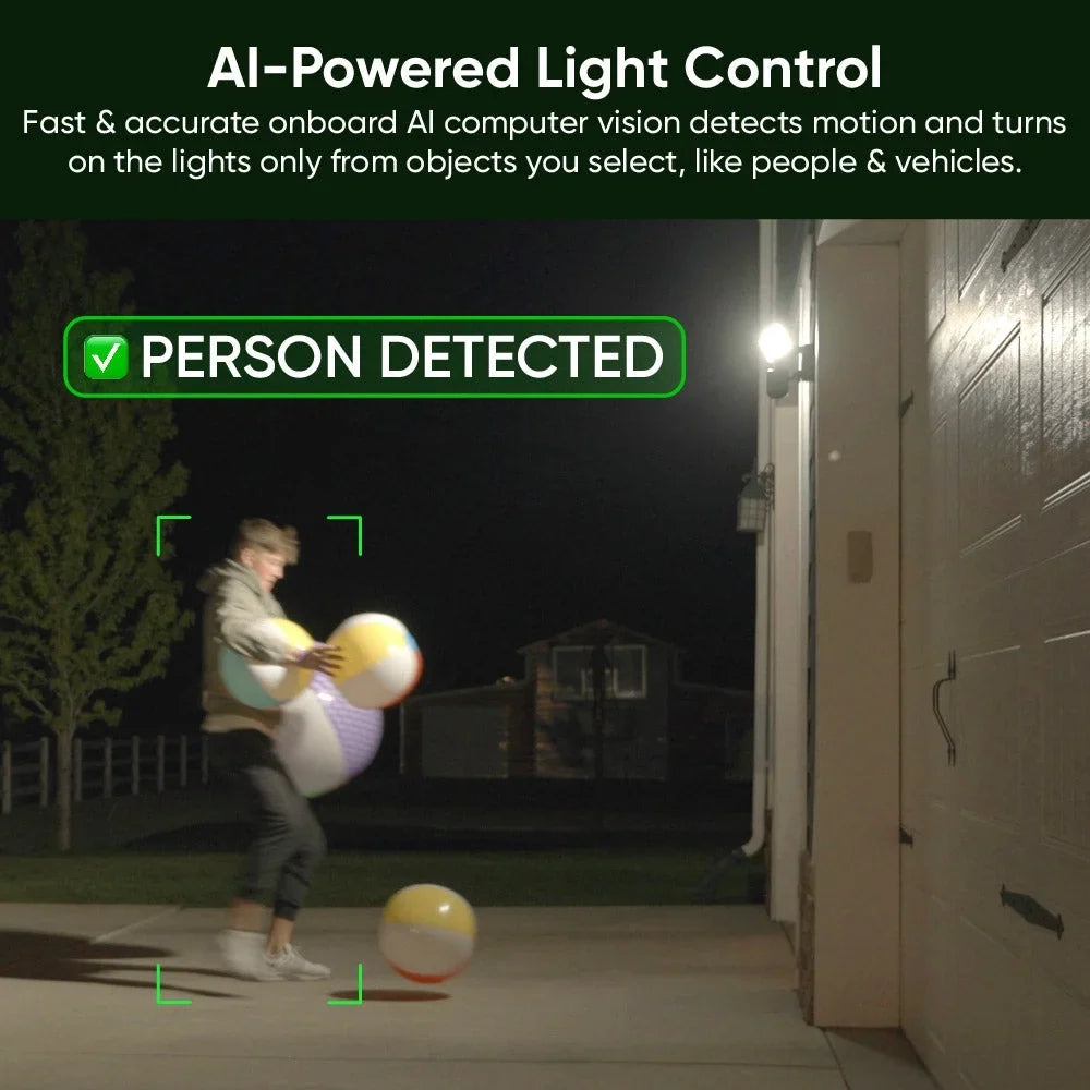 Wyze - Floodlight Camera Pro, 3000 Lumen LEDs, 180" Wide View, 2k HD Outdoor Wi-Fi Floodlight Home Security Camera - Black