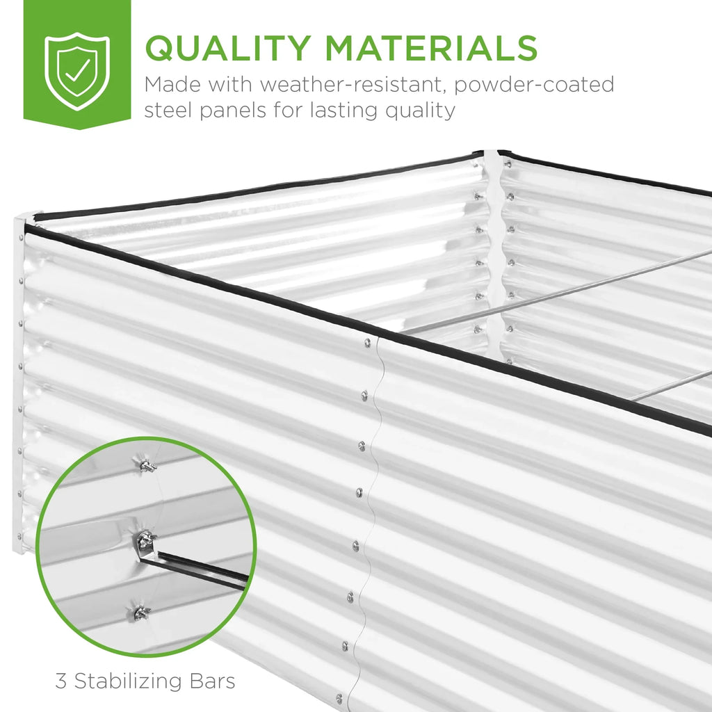 Best Choice Products 8x4x2ft Outdoor Metal Raised Garden Bed, Planter Box for Vegetables, Flowers, Herbs - Gray
