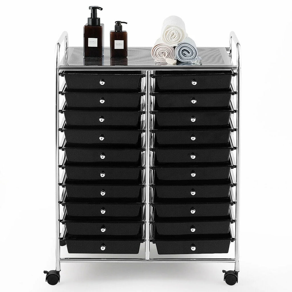 Gymax Office Rolling Cart 20 Storage Drawers Scrapbook Paper Studio Organizer Mutlicolor