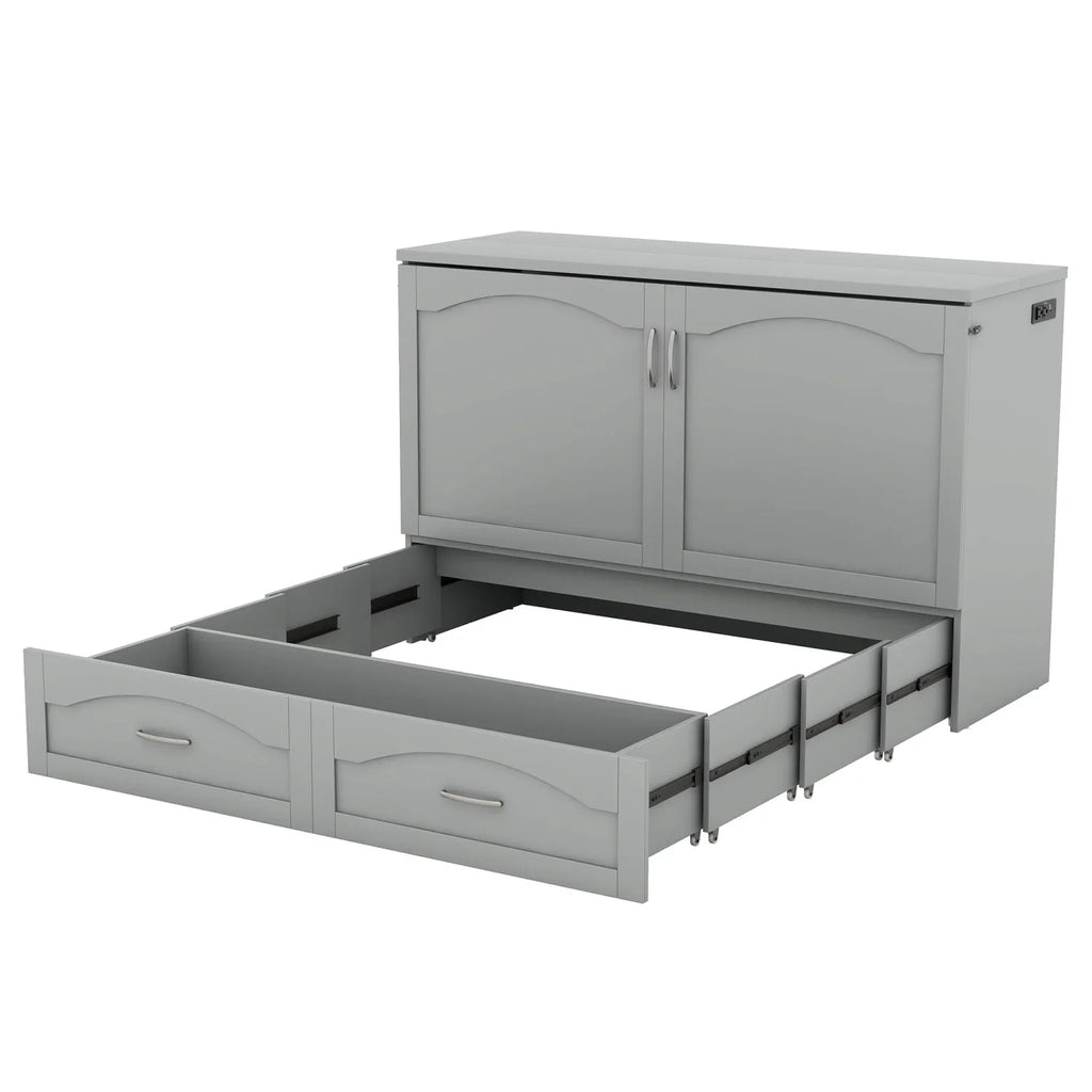 Harper & Bright Designs Full Size Murphy Bed with Shelves, Foldable Wall Bedframe w/Flexible Slats Support, Space-Saving Design, Can Be Folded Into Cabinet, White