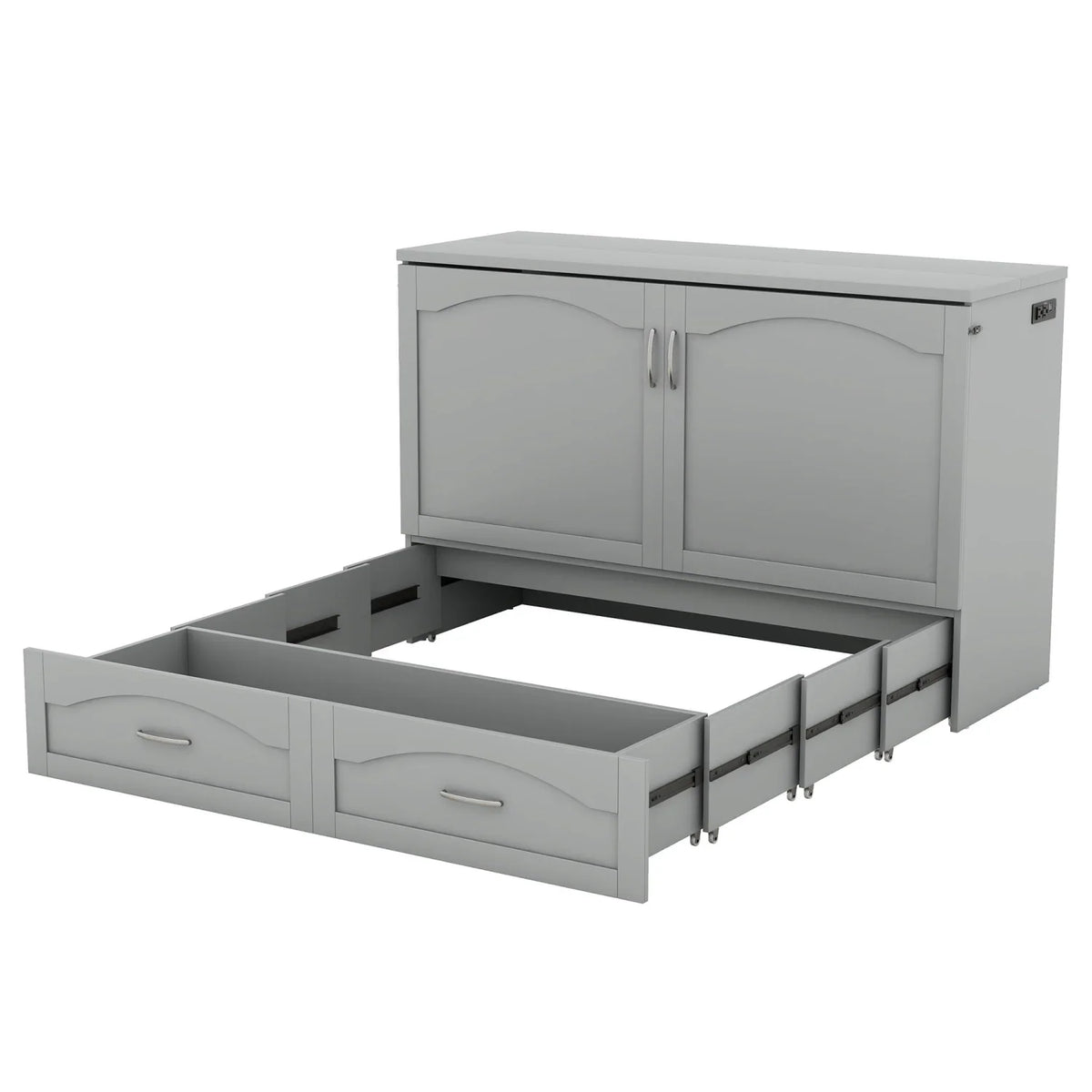 Harper & Bright Designs Full Size Murphy Bed with Shelves, Foldable Wall Bedframe w/Flexible Slats Support, Space-Saving Design, Can Be Folded Into Cabinet, White