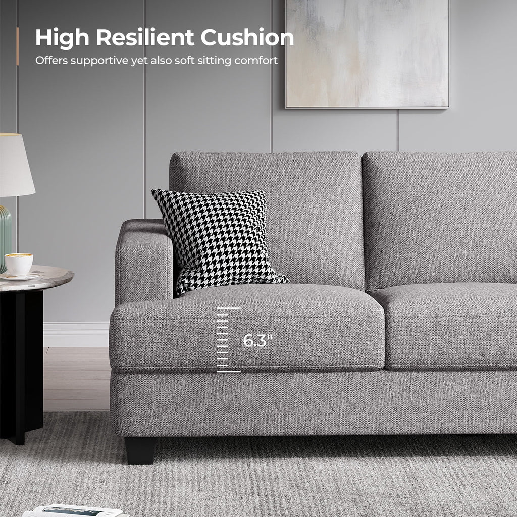BLAZANT 3 Seater Sofa Oversize, 89" Extra Large Size Sofa Couch with Extra Deep Seats, Modern Loveseat Sofa, Comfortable Fabric, Easy to Install, for Living Room Apartment Lounge, Brown