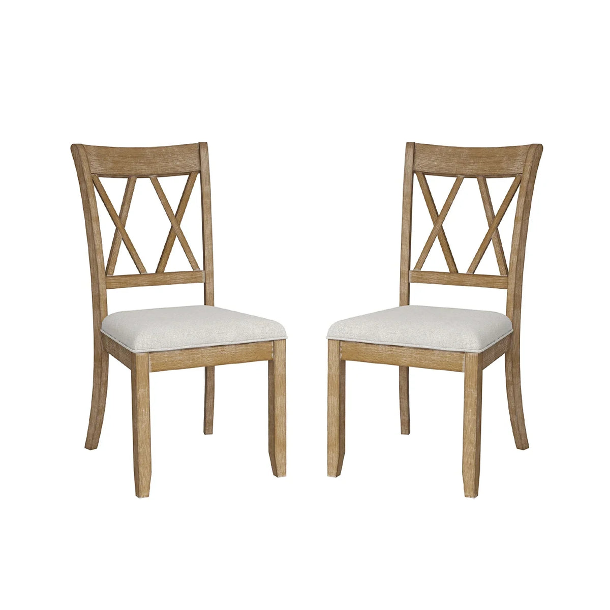 Farmhouse Solid Wood Dining Chairs Upholstered Armless Side Chairs Set of 4 Crossing High Backrest Living Room Kitchen