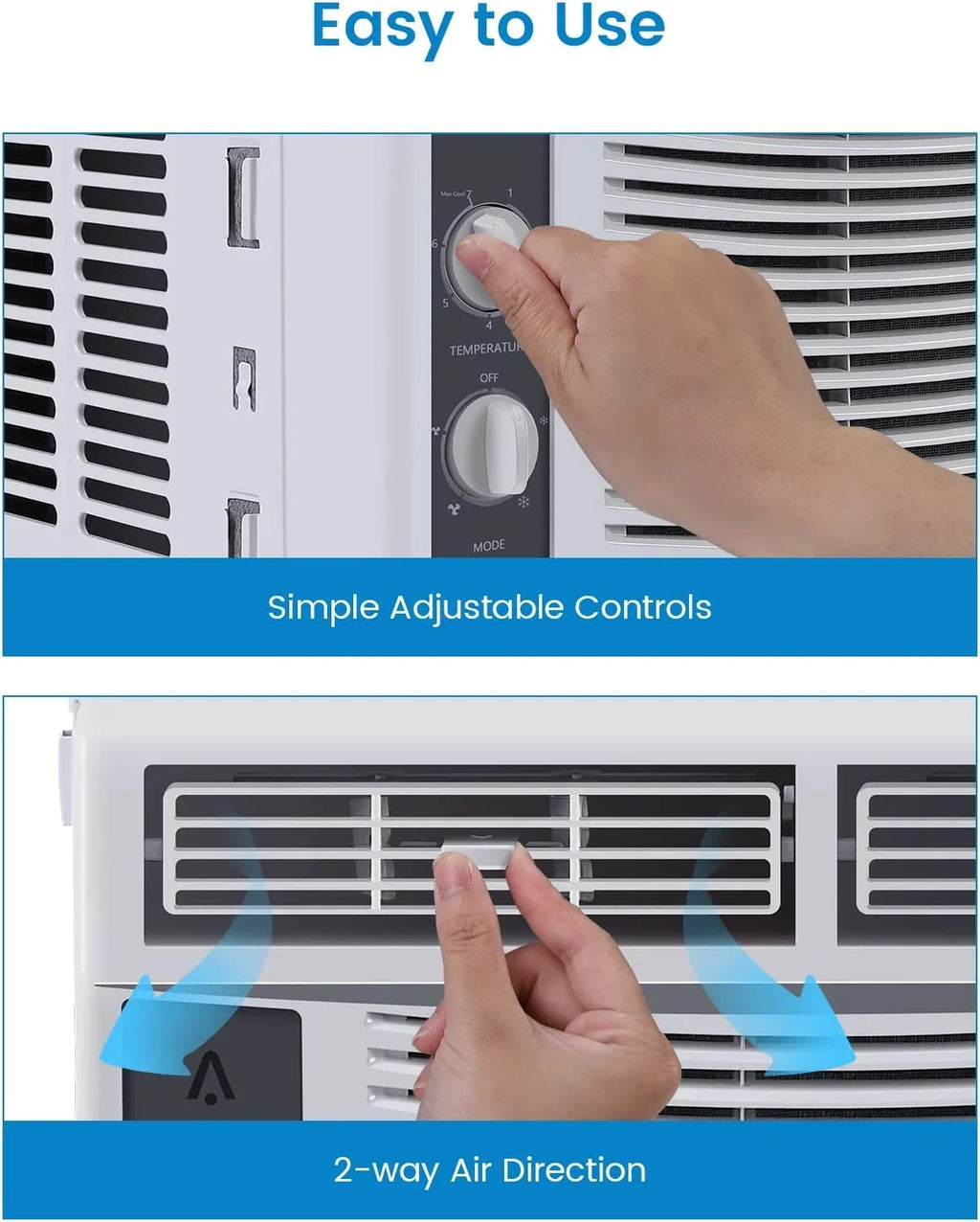 Lumiparty 6,000 BTU Window Air Conditioner, Cools 250 Sq.ft., Window AC Unit with Remote Control, Sleep Mode, Bedroom, Room, Office, White