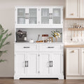 Homfa 71'' Tall 2 Drawer Kitchen Pantry Buffet Hutch, 4 Door Freestanding Cupboard Storage Cabinet, White