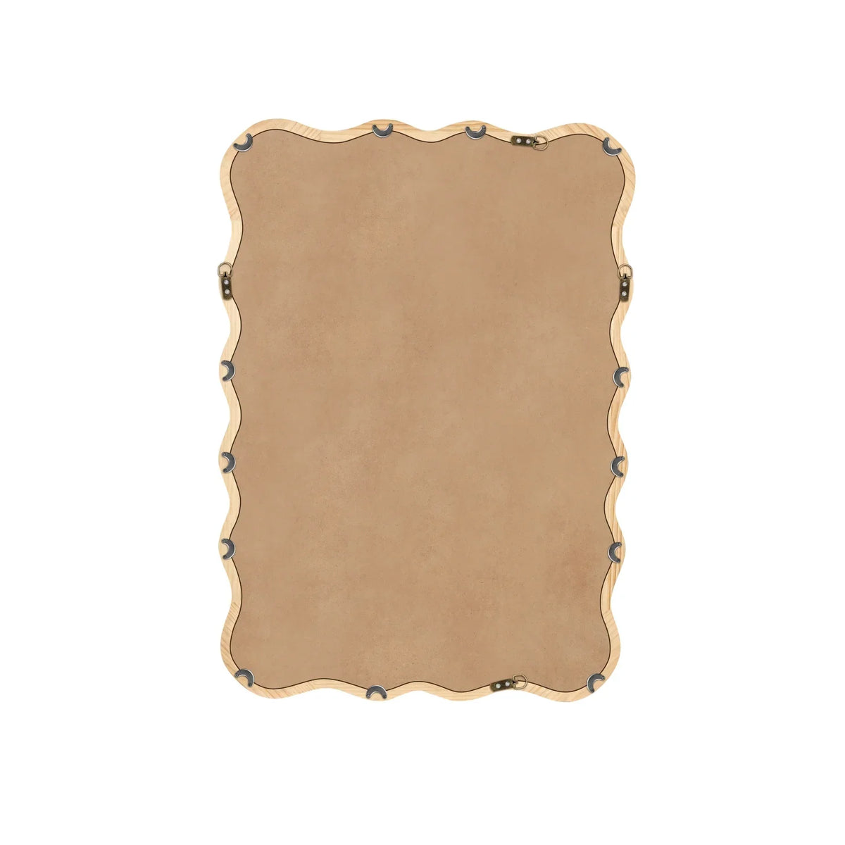 Solid Wood Wavy Frame Modern Mirror - 40x28 Inches Durable Farmhouse Wall Decor for Bathroom, Living Room & Entryway with Easy Install