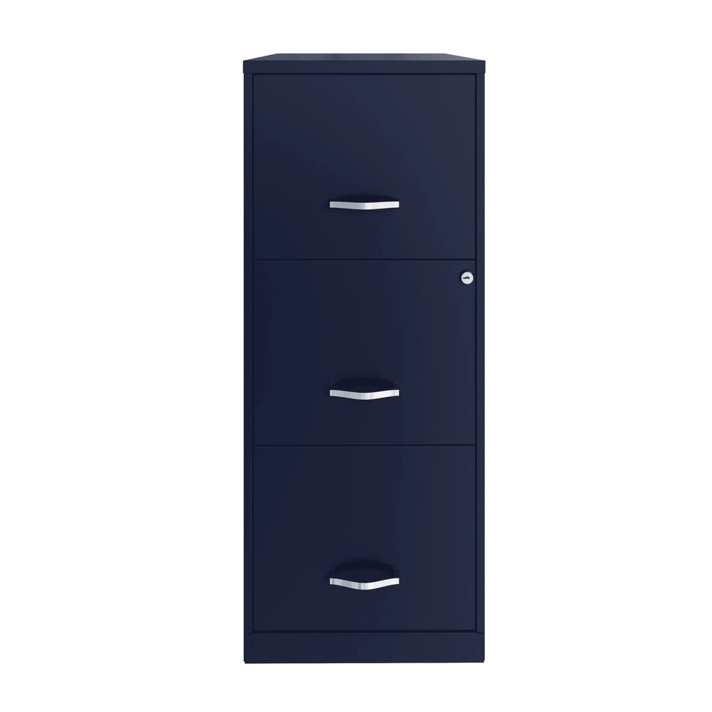 Space Solutions 18" Deep 3 Drawer Smart Letter Width Vertical File Cabinet, Navy