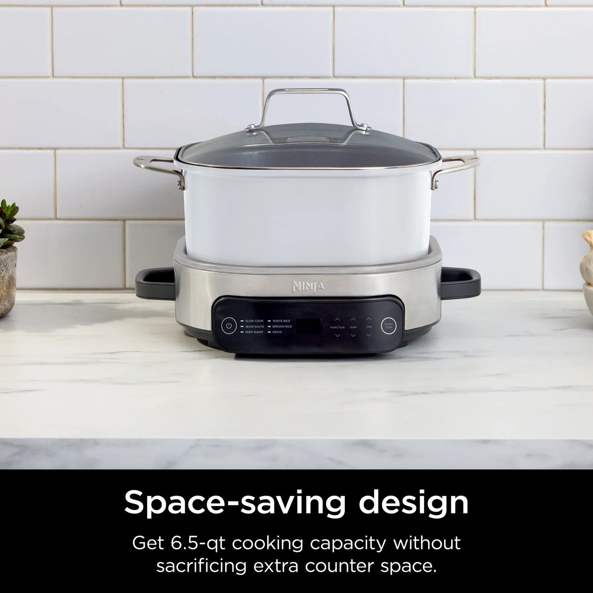 Ninja Foodi 6.5 qt Everyday PossibleCooker, Stainless Steel/White, Multi Cooker, Slow Cooker, MC1100