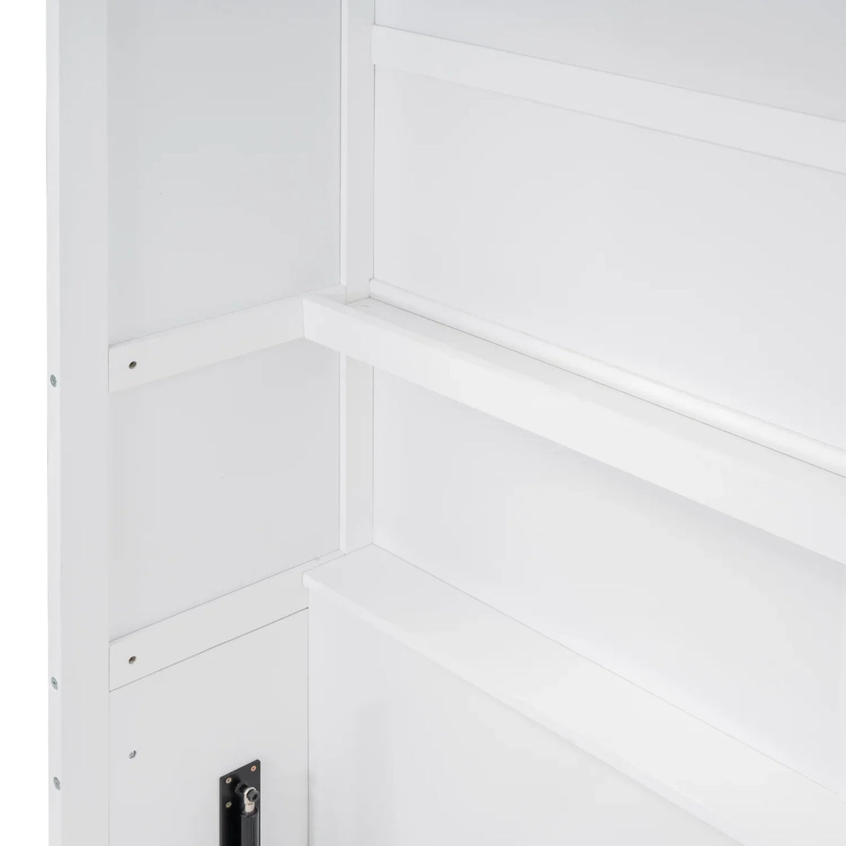Harper & Bright Designs Full Size Murphy Bed with Shelves, Foldable Wall Bedframe w/Flexible Slats Support, Space-Saving Design, Can Be Folded Into Cabinet, White