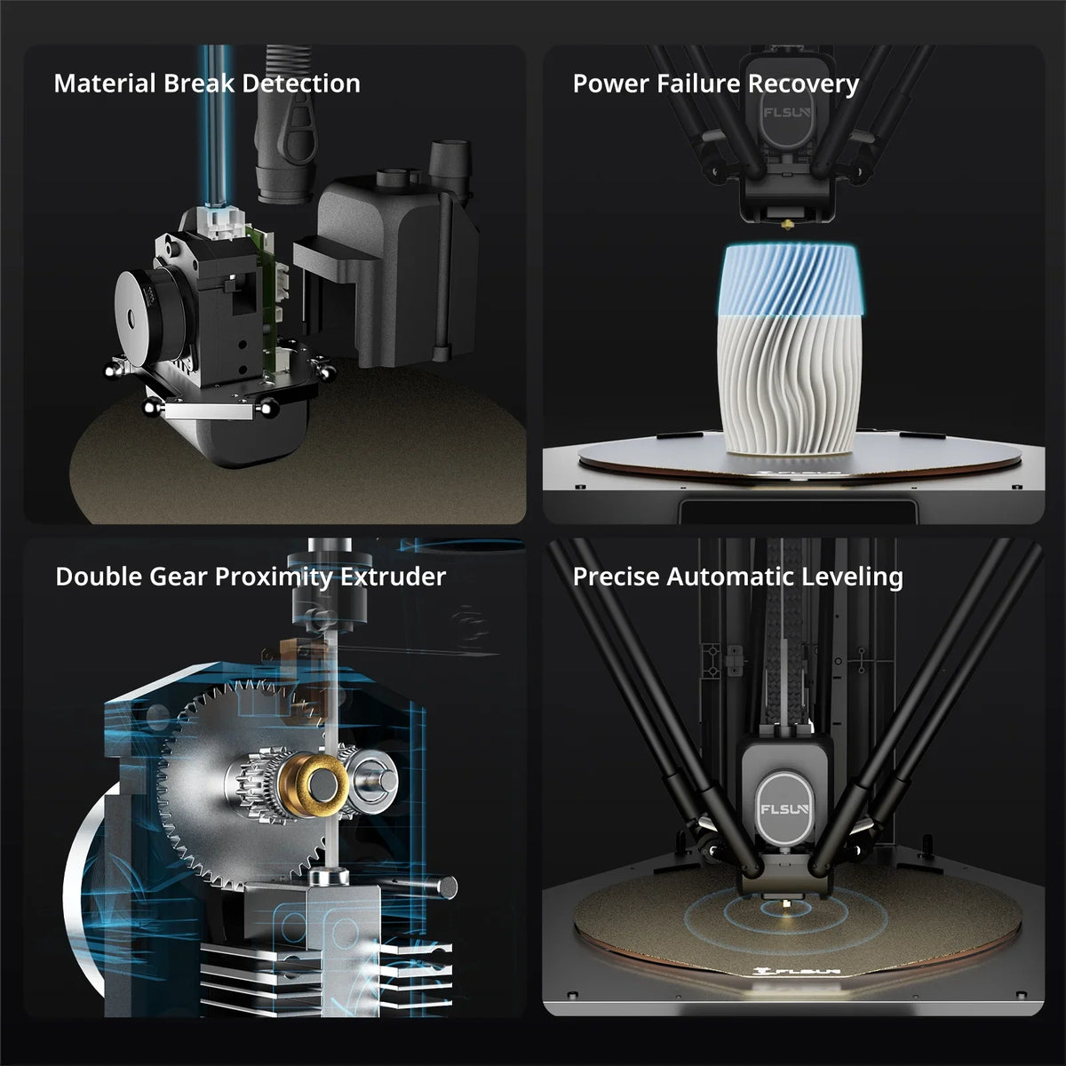 FLSUN T1 Delta 3D Printer - 1000mm/s Ultra-Fast Printing,30,000mm/s2 Acceleration, 300" C Nozzle FDM 3D Printers with Fully Auto Leveling, 50" Enclosed Chamber