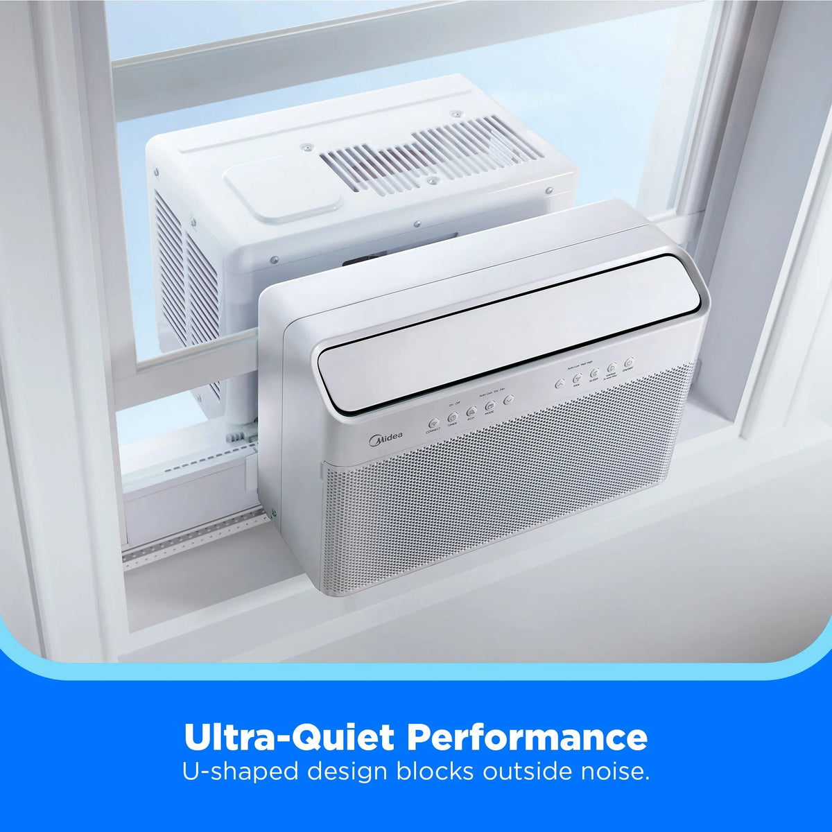Midea 8,000 BTU Smart Inverter U-Shaped Window Air Conditioner, MAW08W1QWT-T, Updated