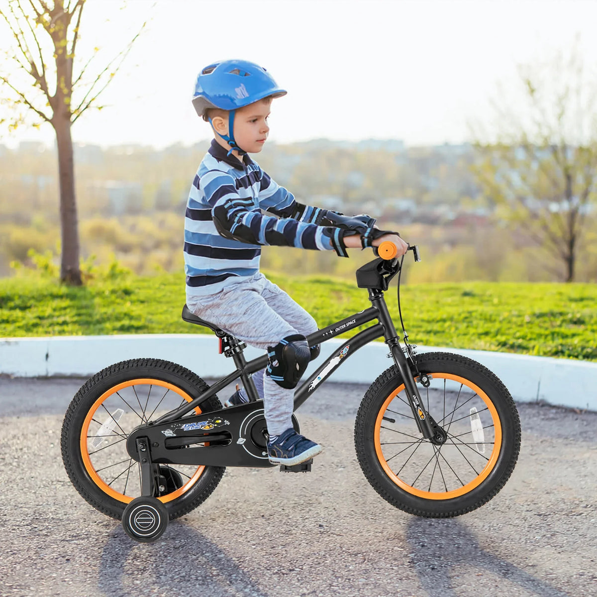 Costway 16-Inch Kid’s Bike for 4-7 Years Old with Adjustable Saddle & Anti-slip Handlebar Black