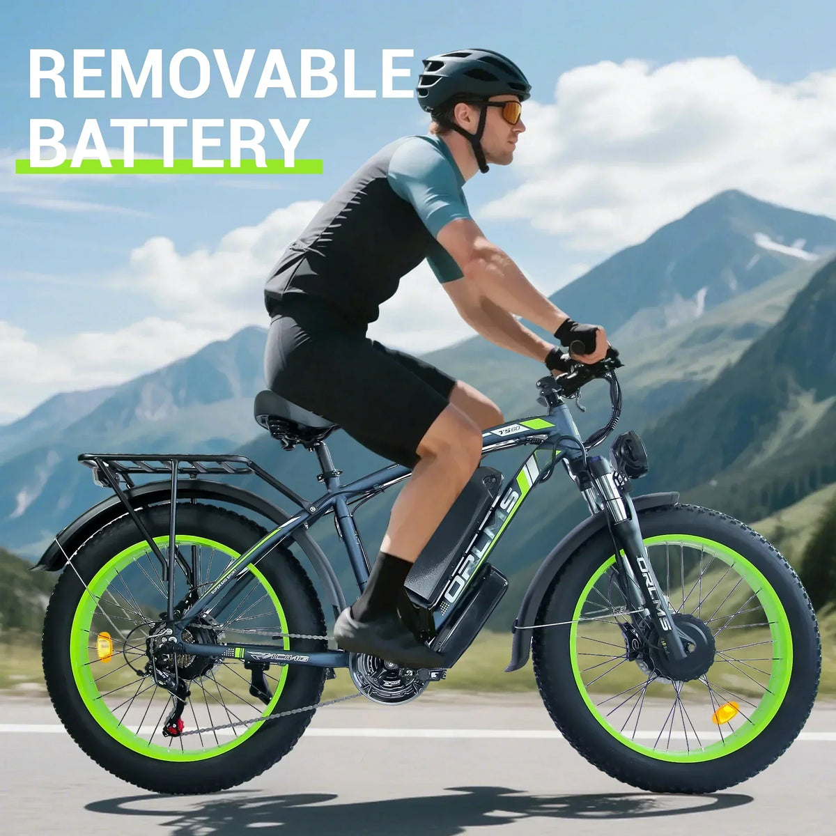 (US in Stock) 5000W Peak Dual Motor Electric Bike for Adults, 60V 25AH Removable Battery Ebike, 50MPH AWD 21-Speed Mountain Snow E-Bike with 26" x 4.0 Fat Tire, Long Range Mountain Off-Road EBikes