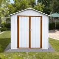 5"4 FT Outdoor Storage shed, Metal Shed with Sloping Roof and Lockable Door, Tool Shed for Bike, Toys, Backyard, Garden, Patio, White