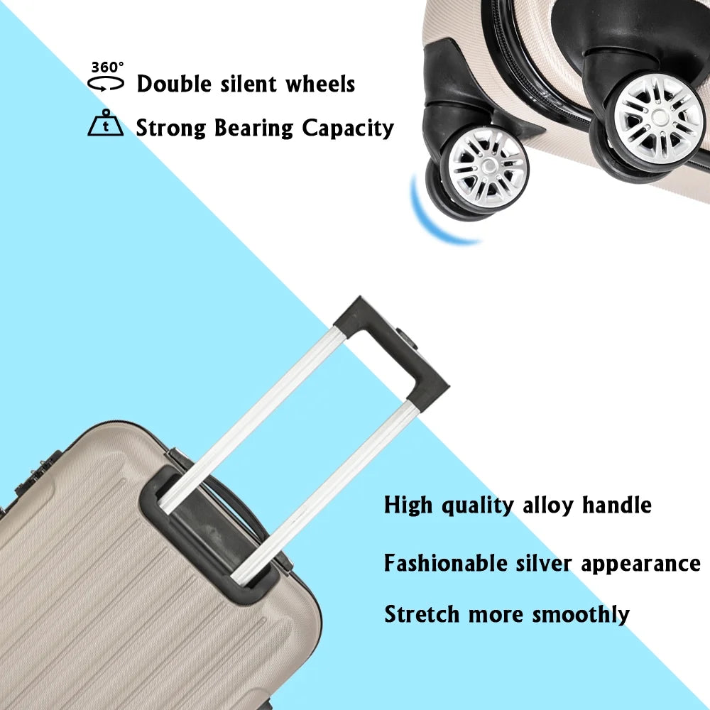 Red 3-Piece Hardshell Spinner Luggage Set (20in, 24in, 28in) - Large ABS Suitcase Set with 8 Wheels, Lightweight & Durable for Travel