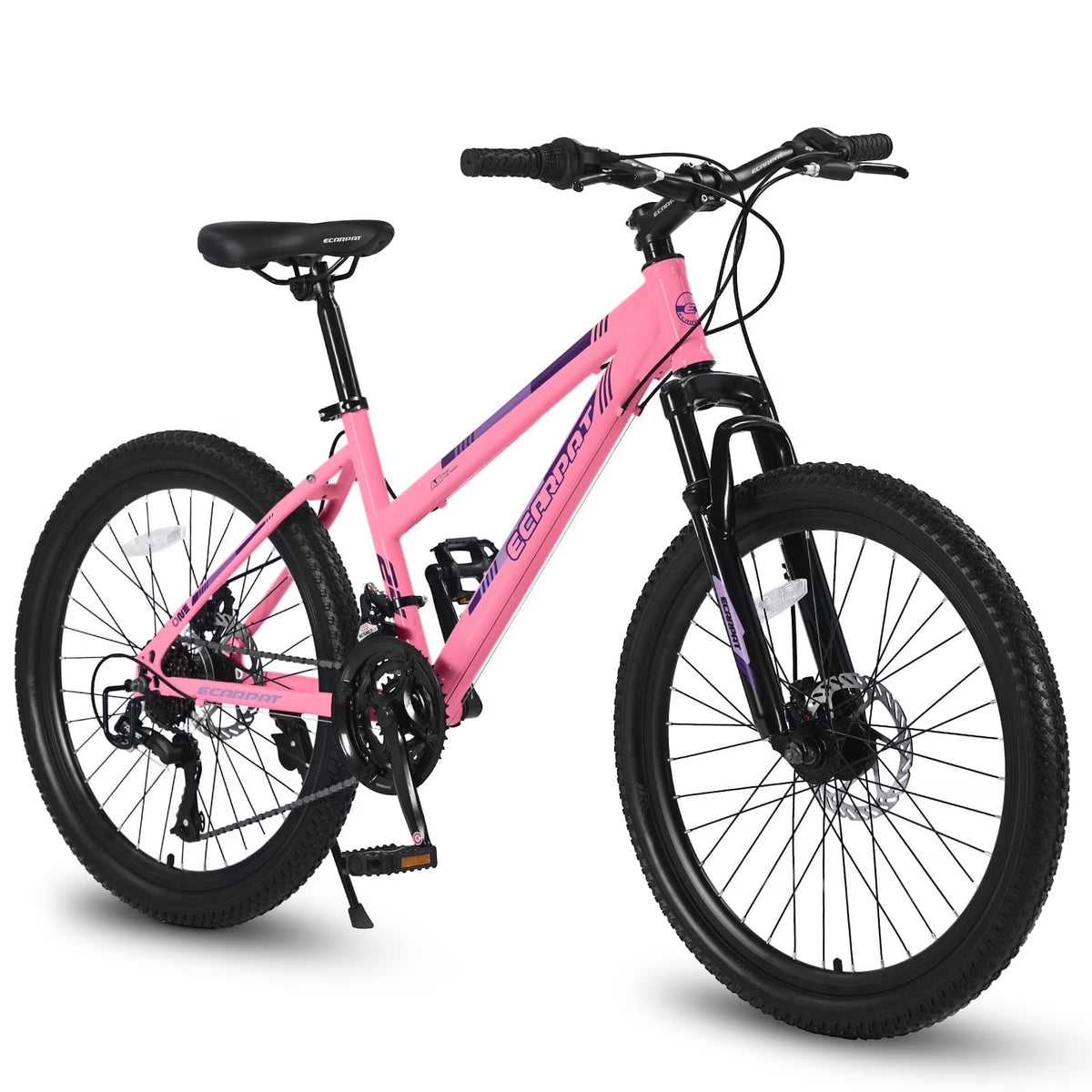 Ecarpat 26 Inch Mountain Bike Adults Womens Mountain Bicycles with Dual Disc Brakes Shimano 21-Speed Full Suspension MTB Bicycles for Outdoor Commuting Exercise, Multi Colors