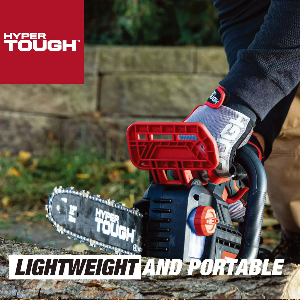 Hyper Tough 20V 4.0Ah Battery Powered 12in Brushless Chainsaw, HT22-401-03-03