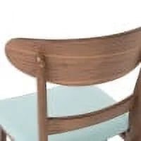 GDFSTUDIO Mid Century Modern Fabric Upholstered Rubberwood Dining Chairs, Set of 2, Dark Gray and Walnut