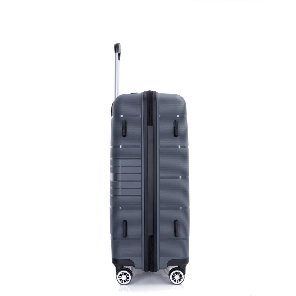 Lightweight PP Suitcase Sets with Spinner Wheels TSA Lock, Hardshell Luggage Sets for Travel Trips, 3-Piece Set (20in/24in/28in), Light Green