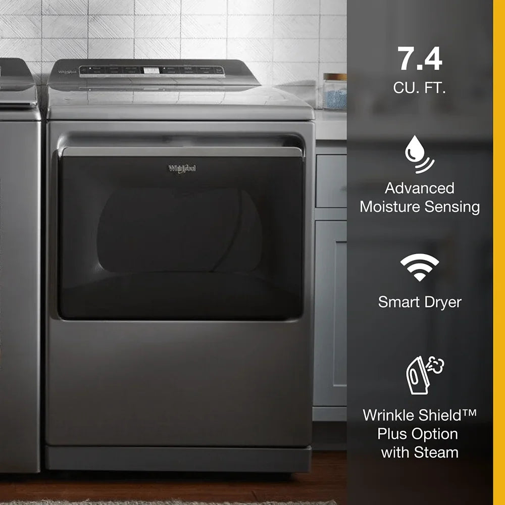 Whirlpool 7.4 cu ft Chrome Shadow Electric Top Load Clothes Dryer