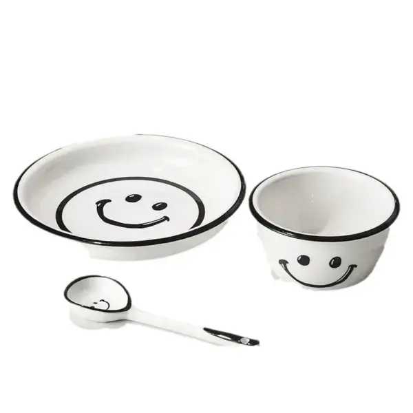 Smile Face Design Bowl & Plate Set
