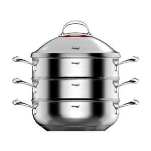 Premium 304 Stainless Steel Steamer Pot, 3-Layer, Non-Coated