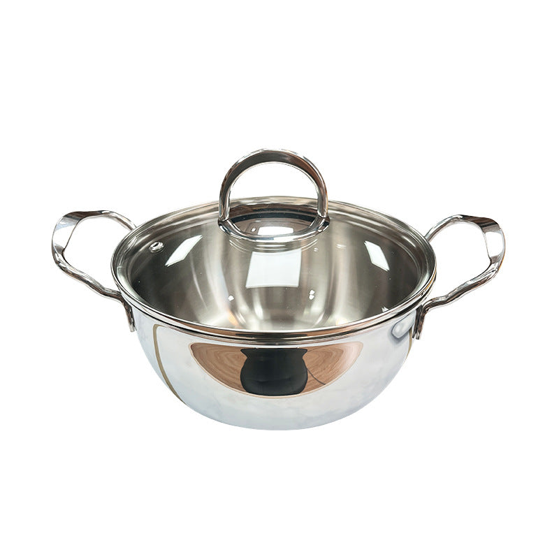 Stainless Steel Soup & Stir Fry Pot, 3-Layer, Thickened Hot Pot